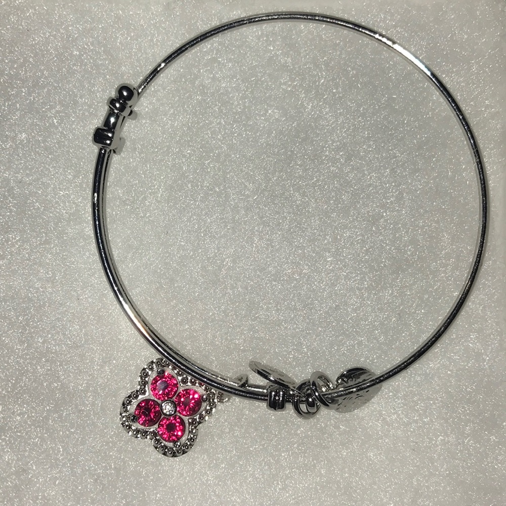 Angelica Red Pink Stone Sterling Sliver bracelet